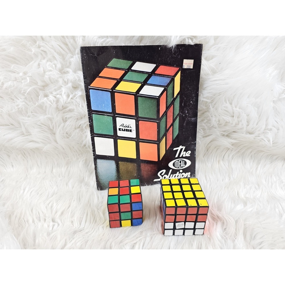 2 Vintage Rubiks Cube Octagonal Prism Barrel Chex Puzzle Guide Lot